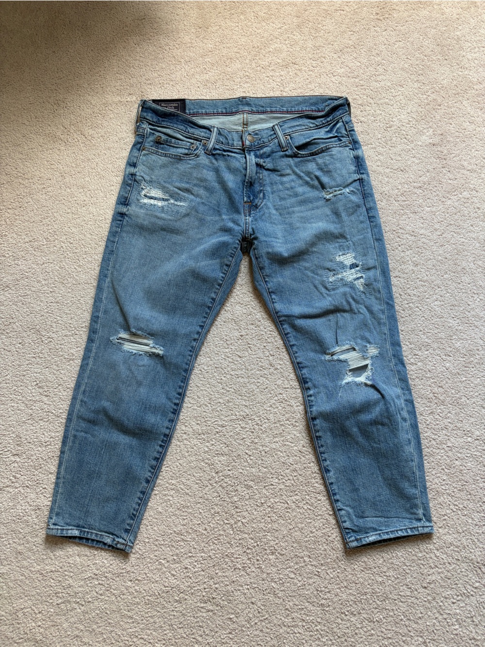 Abercrombie & Fitch Light Blue Distressed Jeans